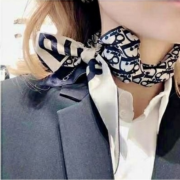 *D*I*O*R* Monogram Print Twilly Bandeau Wrap Scarf - Picture 10 of 10